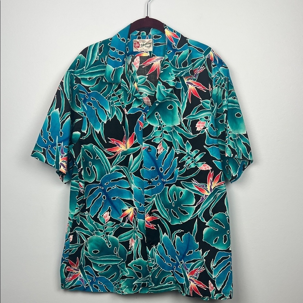 Hilo Hattie XL men’s vibrant floral tropical Hawaiian button down shirt